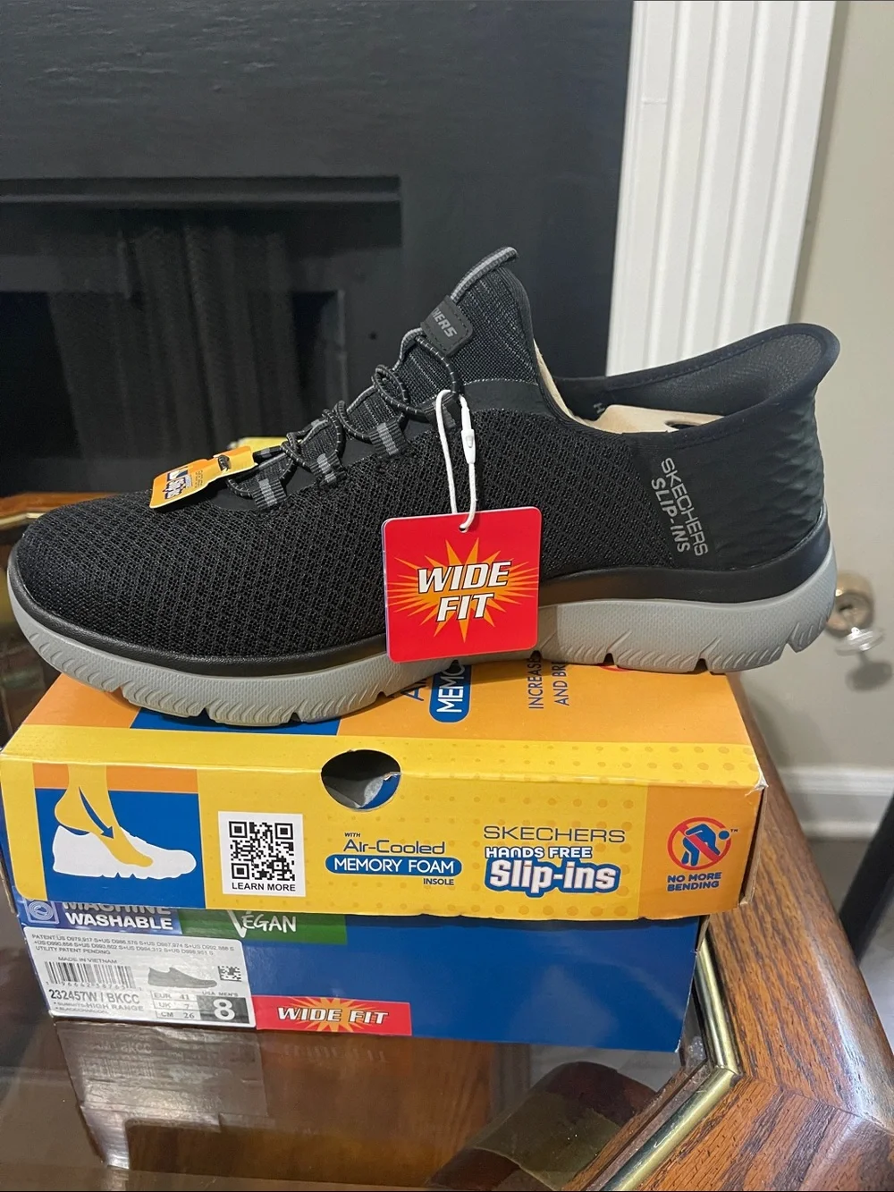 Skechers Men's Black Athletic Slip-On with Gray Sole